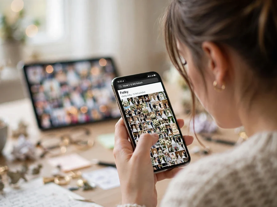 Thousands of photographs in a phone gallery